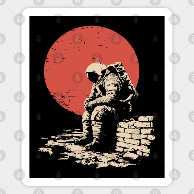 Cosmic Blues Sad Astronaut Magnet by TuncGK